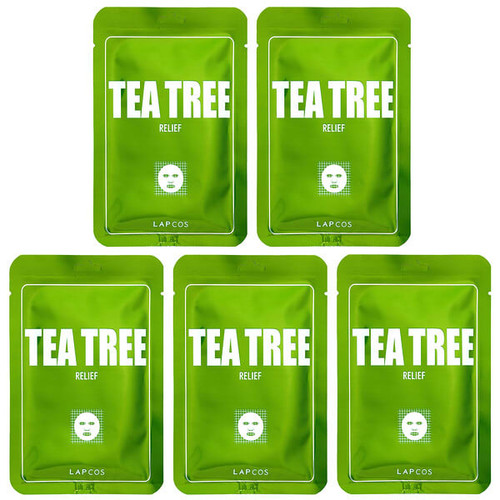 <img alt="Lapcos, Tea Tree Relief Beauty Sheet Mask Set, 5 Sheets, 0.84 fl oz (25 ml) Each" title="Lapcos, Tea Tree Relief Beauty Sheet Mask Set, 5 Sheets, 0.84 fl oz (25 ml) Each,818929024607"