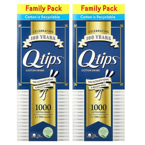 <img alt="Q-tips, Cotton Swabs, Family Pack, 2 Pack, 500 Swabs Each" title="Q-tips, Cotton Swabs, Family Pack, 2 Pack, 500 Swabs Each,305210116849"