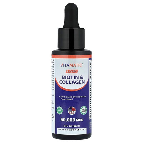 <img alt="Vitamatic, Liquid Biotin & Collagen, 2 fl oz (60 ml)" title="Vitamatic, Liquid Biotin & Collagen, 2 fl oz (60 ml),810078473114"
