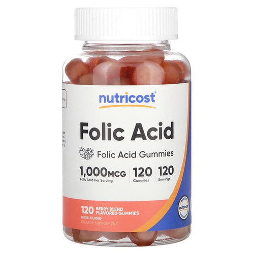 <img alt="Nutricost, Folic Acid Gummies, Berry Blend, 1,000 mcg, 120 Gummies" title="Nutricost, Folic Acid Gummies, Berry Blend, 1,000 mcg, 120 Gummies,810014678696"
