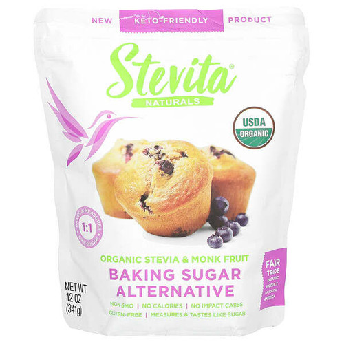 <img alt="Stevita Naturals, Baking Sugar Alternative, Organic Stevia & Monk Fruit, 12 oz (341 g)" title="Stevita Naturals, Baking Sugar Alternative, Organic Stevia & Monk Fruit, 12 oz (341 g),617928600009"