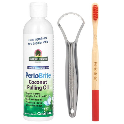 <img alt="Natures Answer, PerioBrite Coconut Pulling Oil with Toothbrush & Tongue Scraper, Coolmint, 8 fl oz (240 ml)" title="Natures Answer, PerioBrite Coconut Pulling Oil with Toothbrush & Tongue Scraper, Coolmint, 8 fl oz (240 ml),083000167904"