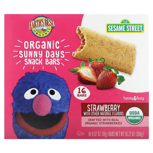 <img alt="Earths Best, Organic Sunny Days Snack Bars, 2 Years and Up, Strawberry, 16 Bars, 0.67 oz (19 g) Each" title="Earths Best, Organic Sunny Days Snack Bars, 2 Years and Up, Strawberry, 16 Bars, 0.67 oz (19 g) Each,023923204584"