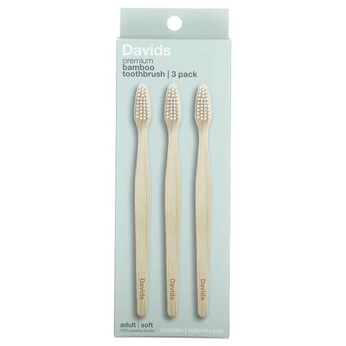 <img alt="Davids, Premium Bamboo Toothbrush, Soft, Adult, 3 Toothbrushes" title="Davids, Premium Bamboo Toothbrush, Soft, Adult, 3 Toothbrushes,850046443015"