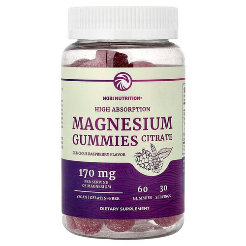 <img alt="Nobi Nutrition, Magnesium Citrate Gummies, High Absorption, Raspberry, 60 Gummies (85 mg per Gummy)" title="Nobi Nutrition, Magnesium Citrate Gummies, High Absorption, Raspberry, 60 Gummies (85 mg per Gummy),850018274517"