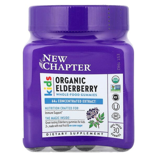 <img alt="New Chapter, Kids, Organic Elderberry Whole-Food Gummies, Ages 2+, 30 Vegan Gummies" title="New Chapter, Kids, Organic Elderberry Whole-Food Gummies, Ages 2+, 30 Vegan Gummies,727783903099"