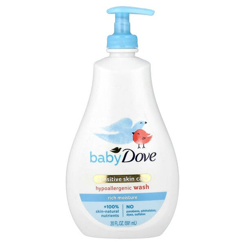 <img alt="Dove, Baby, Sensitive Skin Care, Hypoallergenic Wash, Rich Moisture, 20 fl oz (591 ml)" title="Dove, Baby, Sensitive Skin Care, Hypoallergenic Wash, Rich Moisture, 20 fl oz (591 ml),011111638549"