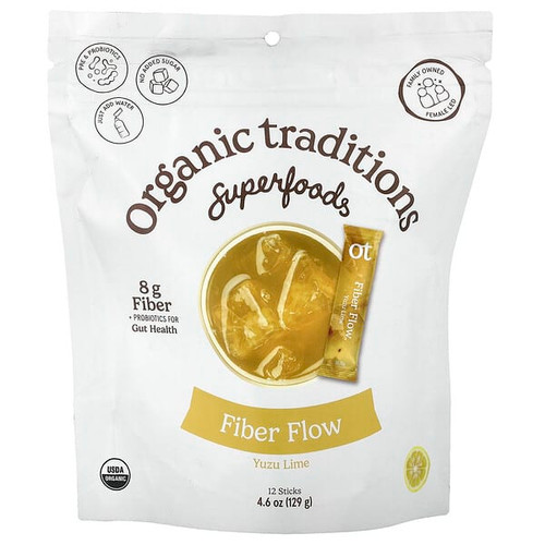 <img alt="Organic Traditions, Fiber Flow, Yuzu Lime, 12 Sticks, 10.75 g Each" title="Organic Traditions, Fiber Flow, Yuzu Lime, 12 Sticks, 10.75 g Each,627733001229"