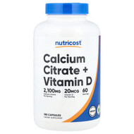 <img alt="Nutricost, Calcium Citrate + Vitamin D, 180 Capsules" title="Nutricost, Calcium Citrate + Vitamin D, 180 Capsules,810139576228"