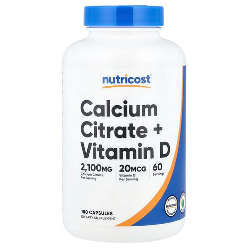<img alt="Nutricost, Calcium Citrate + Vitamin D, 180 Capsules" title="Nutricost, Calcium Citrate + Vitamin D, 180 Capsules,810139576228"