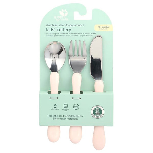 <img alt="Green Sprouts, Stainless Steel & Sprout Ware, Kids Cutlery, 12+ Months, Pink, 3 Pieces" title="Green Sprouts, Stainless Steel & Sprout Ware, Kids Cutlery, 12+ Months, Pink, 3 Pieces,715418020068"