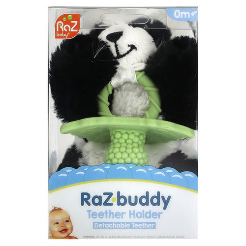<img alt="RaZbaby, Teether Holder, Detachable Teether, 0 Months+, Panda, 1 Count" title="RaZbaby, Teether Holder, Detachable Teether, 0 Months+, Panda, 1 Count,850028177105"