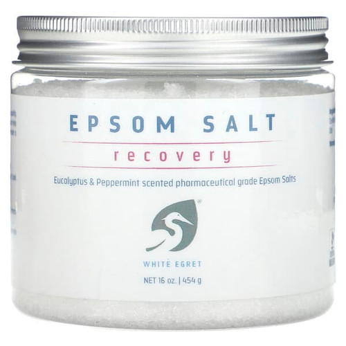 <img alt="White Egret, Epsom Salt, Recovery, Eucalyptus & Peppermint, 16 oz (454 g)" title="White Egret, Epsom Salt, Recovery, Eucalyptus & Peppermint, 16 oz (454 g),817885021552"