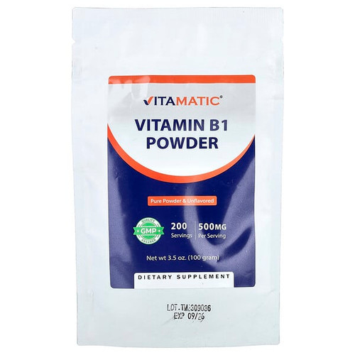 <img alt="Vitamatic, Vitamin B1 Powder, Unflavored, 3.5 oz (100 g)" title="Vitamatic, Vitamin B1 Powder, Unflavored, 3.5 oz (100 g),810078475378"
