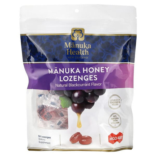 <img alt="Manuka Health, Manuka Honey Lozenges, Natural Blackcurrant, MGO 400+, 58 Lozenges" title="Manuka Health, Manuka Honey Lozenges, Natural Blackcurrant, MGO 400+, 58 Lozenges,810001470630"