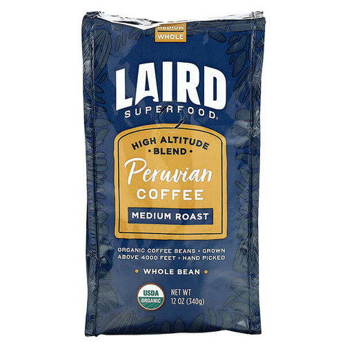 <img alt="Laird Superfood, Peruvian Coffee, Whole Bean, Medium Roast, 12 oz (340 g)" title="Laird Superfood, Peruvian Coffee, Whole Bean, Medium Roast, 12 oz (340 g),810005130462"
