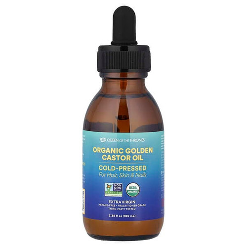 <img alt="Queen of the Thrones, Organic Golden Castor Oil, Cold-Pressed, 3.38 fl oz (100 ml)" title="Queen of the Thrones, Organic Golden Castor Oil, Cold-Pressed, 3.38 fl oz (100 ml),628173050099"