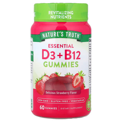 <img alt="Natures Truth, Essential D3 + B12 Gummies, Strawberry, 60 Gummies" title="Natures Truth, Essential D3 + B12 Gummies, Strawberry, 60 Gummies,840093117472"
