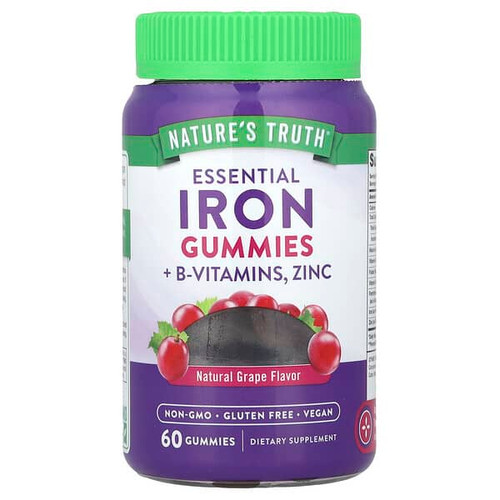 <img alt="Natures Truth, Essential Iron + B-Vitamins, Zinc Gummies, Natural Grape, 60 Gummies" title="Natures Truth, Essential Iron + B-Vitamins, Zinc Gummies, Natural Grape, 60 Gummies,840093116611"