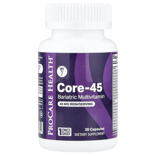 <img alt="ProCare Health, Core-45, Bariatric Multivitamin, 30 Capsules" title="ProCare Health, Core-45, Bariatric Multivitamin, 30 Capsules,850067388029"