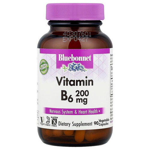 <img alt="Bluebonnet Nutrition, Vitamin B6, 200 mg, 90 Vegetable Capsules" title="Bluebonnet Nutrition, Vitamin B6, 200 mg, 90 Vegetable Capsules,743715004320"