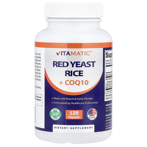 <img alt="Vitamatic, Red Yeast Rice + CoQ10, 120 Capsules" title="Vitamatic, Red Yeast Rice + CoQ10, 120 Capsules,810078475514"