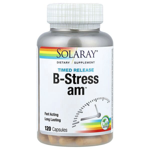 <img alt="Solaray, Timed Release B-Stress AM, 120 Capsules" title="Solaray, Timed Release B-Stress AM, 120 Capsules,076280042214"