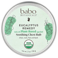 <img alt="Babo Botanicals, Eucalyptus Remedy, Smoothing Chest Rub, 2 oz (56 g)" title="Babo Botanicals, Eucalyptus Remedy, Smoothing Chest Rub, 2 oz (56 g),899248010915"