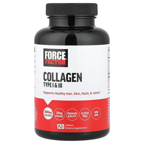 <img alt="Force Factor, Collagen Type I & III, 120 Tablets" title="Force Factor, Collagen Type I & III, 120 Tablets,810126660756"