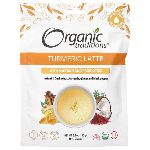<img alt="Organic Traditions, Turmeric Latte with Saffron and Probiotics, 5.3 oz (150 g)" title="Organic Traditions, Turmeric Latte with Saffron and Probiotics, 5.3 oz (150 g),627733001328"