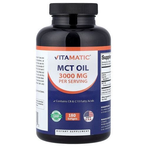 <img alt="Vitamatic, MCT Oil, 180 Softgels (1,000 mg per Softgel)" title="Vitamatic, MCT Oil, 180 Softgels (1,000 mg per Softgel),810078473282"