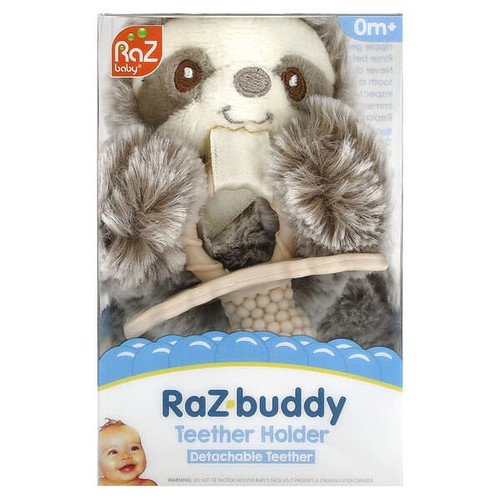 <img alt="RaZbaby, RaZ-Buddy, Teether Holder, Detachable Teether, 0 Months+, Sloth, 1 Count" title="RaZbaby, RaZ-Buddy, Teether Holder, Detachable Teether, 0 Months+, Sloth, 1 Count,850028177044"