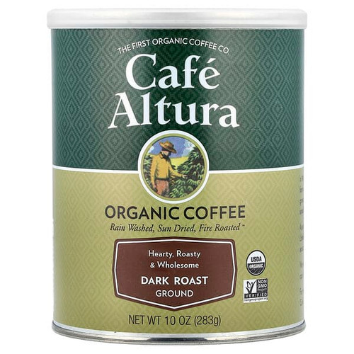 <img alt="Cafe Altura, Organic Coffee, Ground, Dark Roast, 10 oz (283 g)" title="Cafe Altura, Organic Coffee, Ground, Dark Roast, 10 oz (283 g),032843394633"