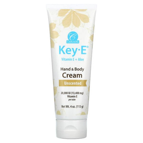 <img alt="Carlson, Key E, Vitamin E + Aloe, Hand & Body Cream, Unscented, 4 oz (113 g)" title="Carlson, Key E, Vitamin E + Aloe, Hand & Body Cream, Unscented, 4 oz (113 g),088395051302"