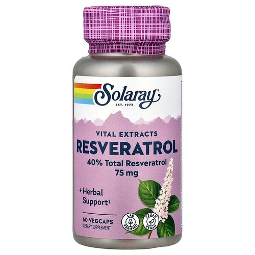 <img alt="Solaray, Resveratrol, 75 mg, 60 VegCaps" title="Solaray, Resveratrol, 75 mg, 60 VegCaps,076280103489"