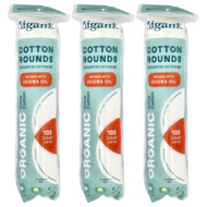 <img alt="Cliganic, Organic Cotton Rounds Infused With Jojoba Oil , 3 Packs, (100 Cotton Rounds) Each" title="Cliganic, Organic Cotton Rounds Infused With Jojoba Oil , 3 Packs, (100 Cotton Rounds) Each,810057563492"