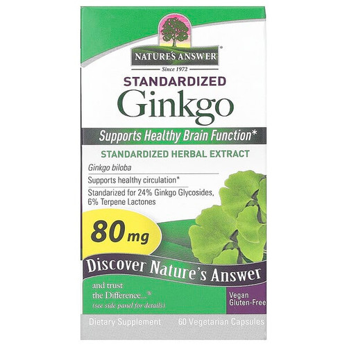 <img alt="Natures Answer, Standardized Ginkgo, 80 mg , 60 Vegetarian Capsules" title="Natures Answer, Standardized Ginkgo, 80 mg , 60 Vegetarian Capsules,083000163876"