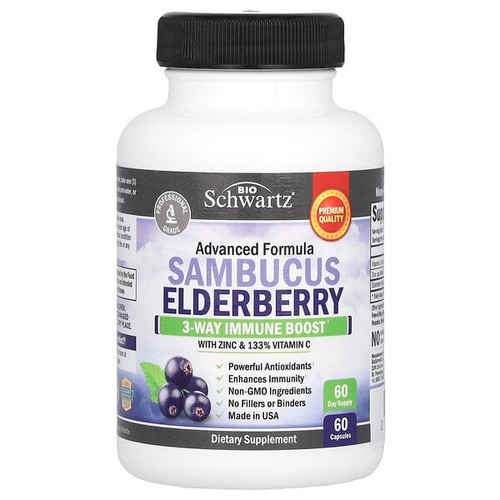 <img alt="BioSchwartz, Sambucus Elderberry with Zinc & Vitamin C, 60 Capsules" title="BioSchwartz, Sambucus Elderberry with Zinc & Vitamin C, 60 Capsules,737212751269"