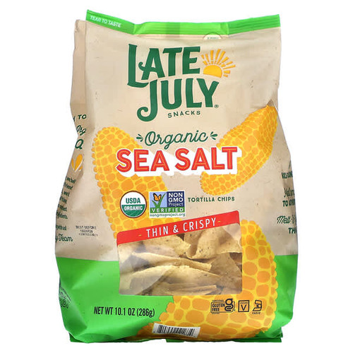 <img alt="Late July, Organic Tortilla Chips, Thin & Crispy, Sea Salt, 10.1 oz (286 g)" title="Late July, Organic Tortilla Chips, Thin & Crispy, Sea Salt, 10.1 oz (286 g),815099021634"