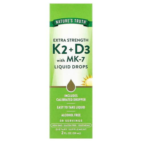 <img alt="Natures Truth, K2 + D3 with MK-7 Liquid Drops, 2 fl oz (59 ml)" title="Natures Truth, K2 + D3 with MK-7 Liquid Drops, 2 fl oz (59 ml),840093117243"