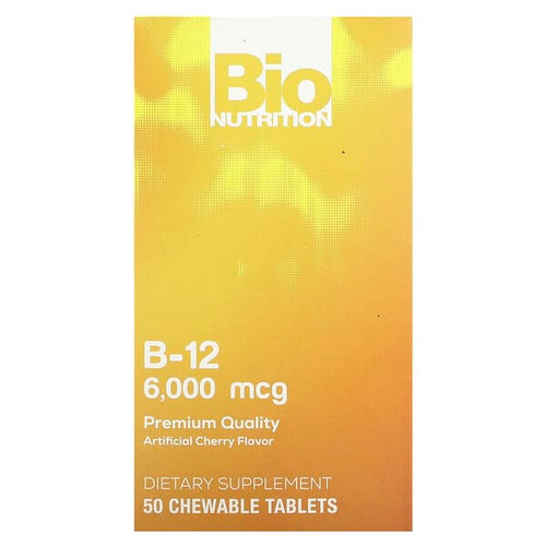 <img alt="Bio Nutrition, Vitamin B-12, Cherry, 6,000 mcg, 50 Chewable Tablets" title="Bio Nutrition, Vitamin B-12, Cherry, 6,000 mcg, 50 Chewable Tablets,854936003464"