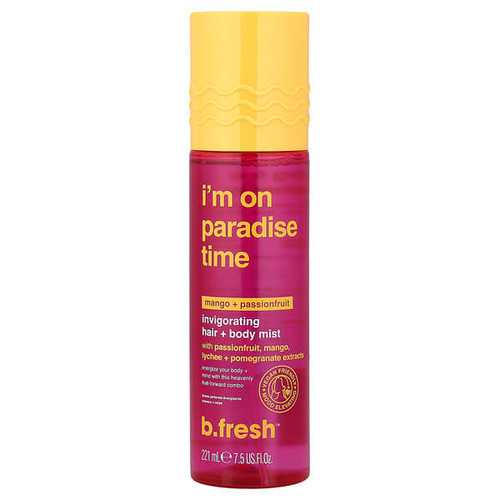 <img alt="b.fresh, Im on Paradise Time, Invigorating Hair + Body Mist, Mango + Passionfruit, 7.5 fl oz (221 ml)" title="b.fresh, Im on Paradise Time, Invigorating Hair + Body Mist, Mango + Passionfruit, 7.5 fl oz (221 ml),9347108049540"