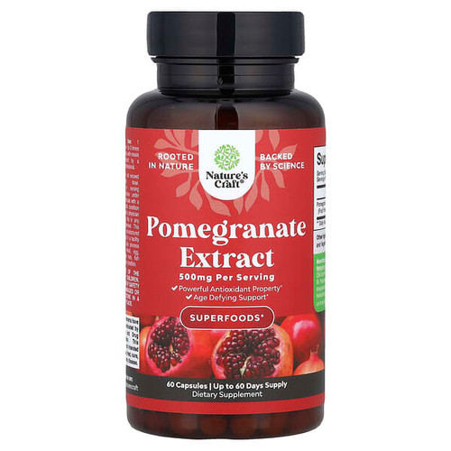 <img alt="Natures Craft, Pomegranate Extract , 500 mg, 60 Capsules" title="Natures Craft, Pomegranate Extract , 500 mg, 60 Capsules,793574995475"