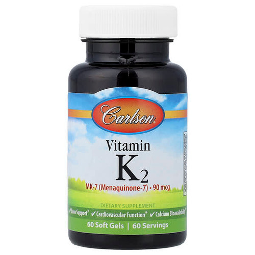 <img alt="Carlson, Vitamin K2, 90 mcg, 60 Soft Gels" title="Carlson, Vitamin K2, 90 mcg, 60 Soft Gels,088395107108"