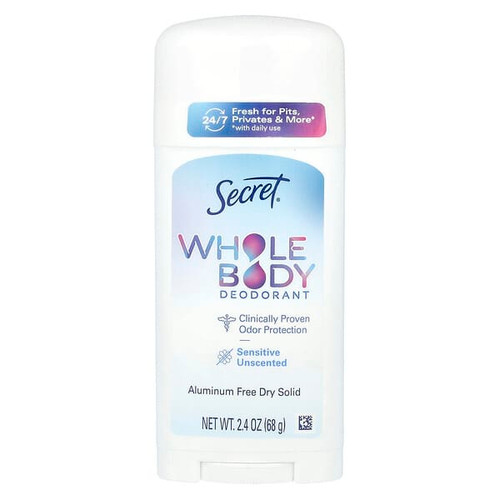 <img alt="Secret, Whole Body Deodorant, Aluminum Free Dry Solid, Unscented , 2.4 oz (68 g)" title="Secret, Whole Body Deodorant, Aluminum Free Dry Solid, Unscented , 2.4 oz (68 g),030772129289"