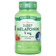 <img alt="Natures Truth, Sleep Melatonin, Natural Berry, 5 mg, 200 Fast Dissolve Tablets" title="Natures Truth, Sleep Melatonin, Natural Berry, 5 mg, 200 Fast Dissolve Tablets,840093122414"
