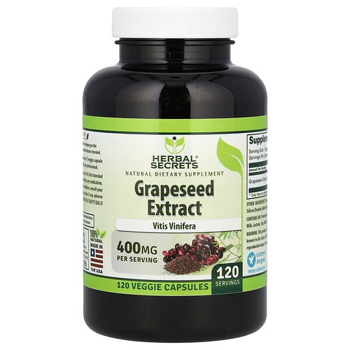 <img alt="Herbal Secrets, Grapeseed Extract, 400 mg, 120 Veggie Capsules" title="Herbal Secrets, Grapeseed Extract, 400 mg, 120 Veggie Capsules,810180024396"