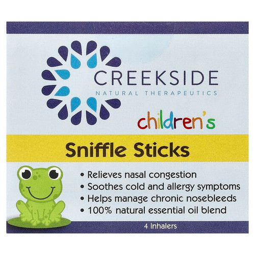 <img alt="Creekside Natural Therapeutics, Childrens Sniffle Sticks, 4 Inhalers" title="Creekside Natural Therapeutics, Childrens Sniffle Sticks, 4 Inhalers,856075004371"