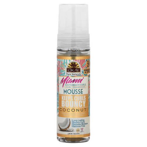 <img alt="Okay Pure Naturals, Miami South Beach Curls,  Curl Enhancer Mousse, Coconut, 7.5 oz (221 ml)" title="Okay Pure Naturals, Miami South Beach Curls,  Curl Enhancer Mousse, Coconut, 7.5 oz (221 ml),810086470365"