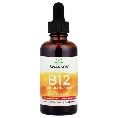 <img alt="Swanson Vitamins, B12 Cyanocobalamin Liquid, Strawberry, 2 fl oz (59 ml)" title="Swanson Vitamins, B12 Cyanocobalamin Liquid, Strawberry, 2 fl oz (59 ml),087614112213"